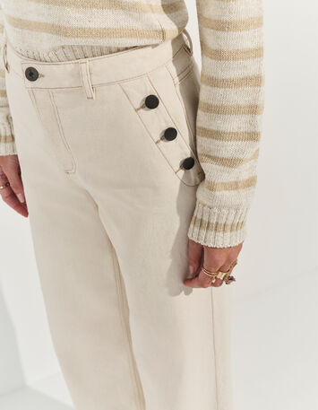 LE HAILEY - Jean flare ivoire waterless-4