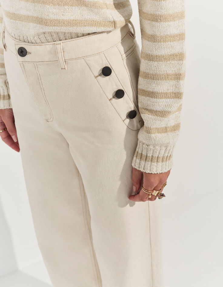 LE HAILEY - Jean flare ivoire waterless-4