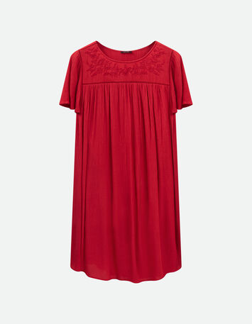 REVIA - Robe chilipepper en crêpe broderies ton sur ton-5