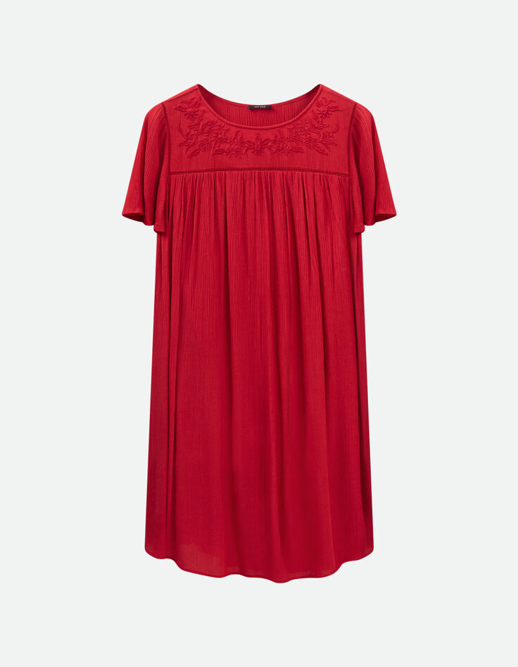 REVIA - Robe chilipepper en crêpe broderies ton sur ton-5