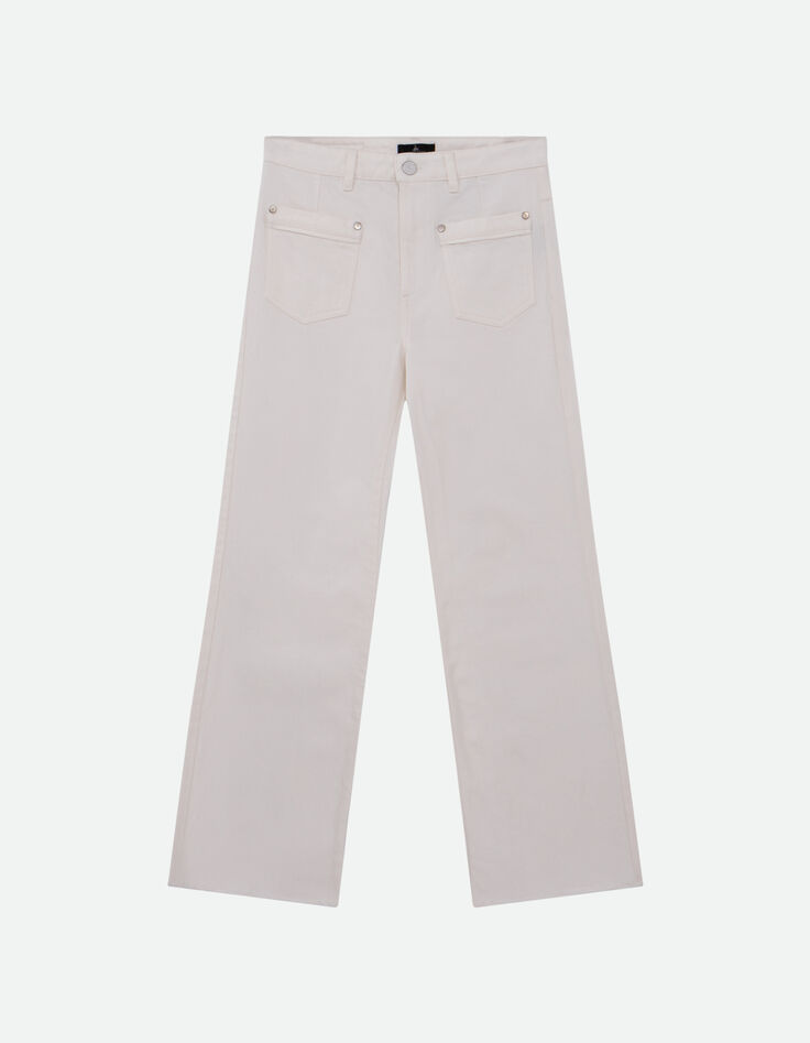 LE KARLIE - Jean bootcut blanc waterless 7/8ème -6