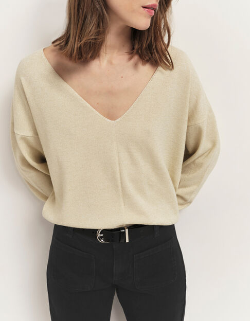 TRACY - Pull coloris platine en tricot fantaisie - One Step