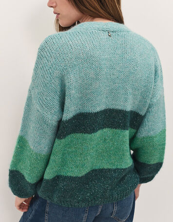 TABAR - Cardigan sycamore tricot lurex motif rayures-3