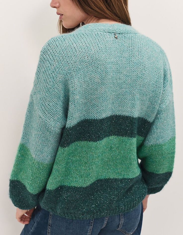 TABAR - Cardigan sycamore tricot lurex motif rayures-3