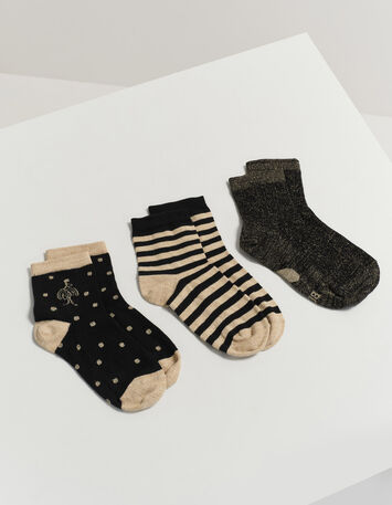 ALBA - Chaussettes dorées et noires -1