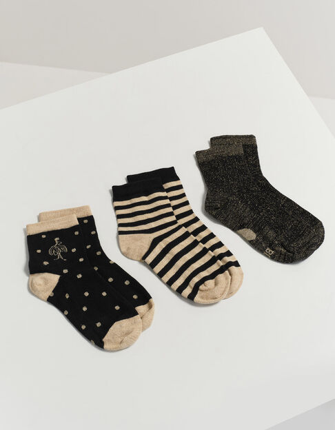 ALBA - Chaussettes dorées et noires  - One Step