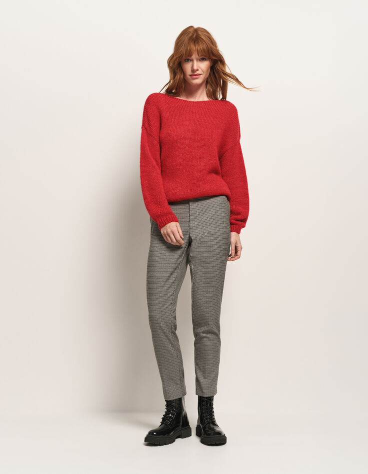 TIARA - Pull rouge tricot-5