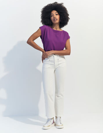 LE KARLIE - Jean bootcut blanc waterless 7/8ème -2