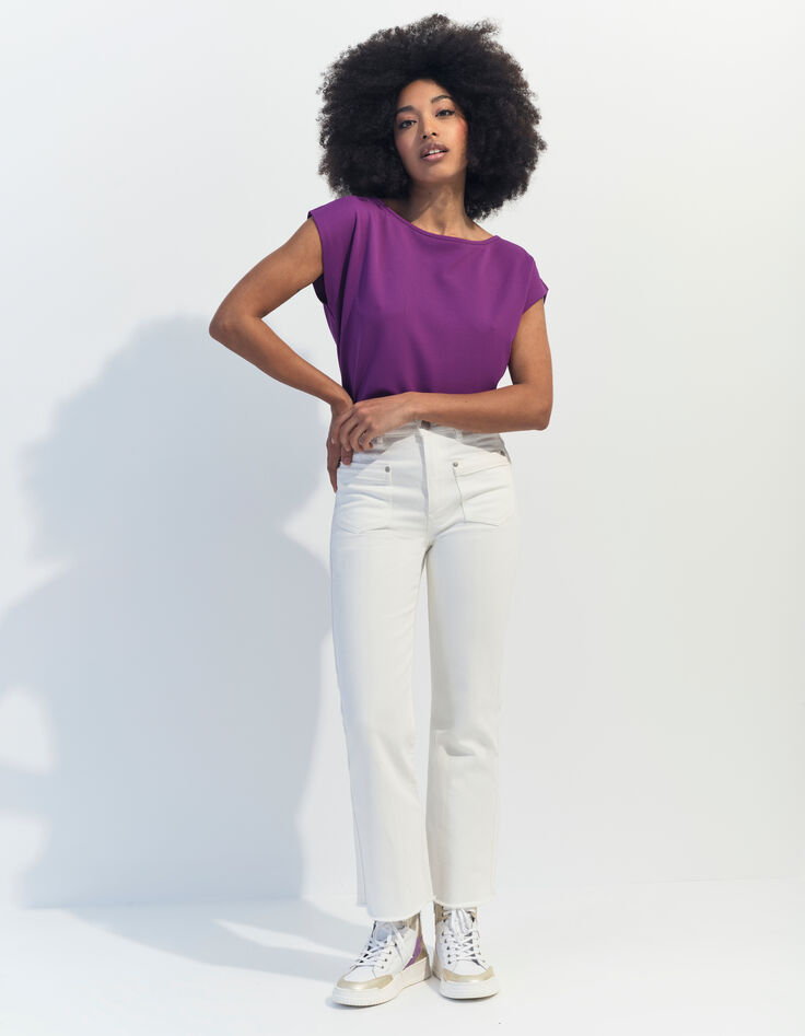 LE KARLIE - Jean bootcut blanc waterless 7/8ème -2
