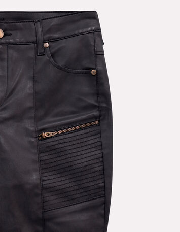 LE DANA - Jean noir enduit esprit motard-3