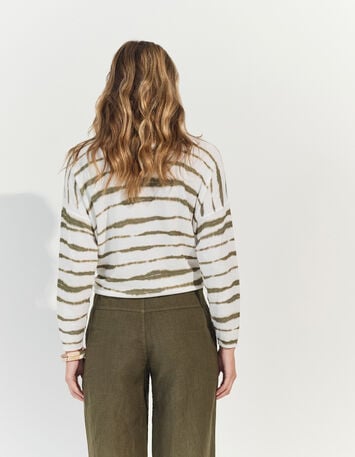 PLACIDO - Pantalon droit kaki lin certifié surteint -3