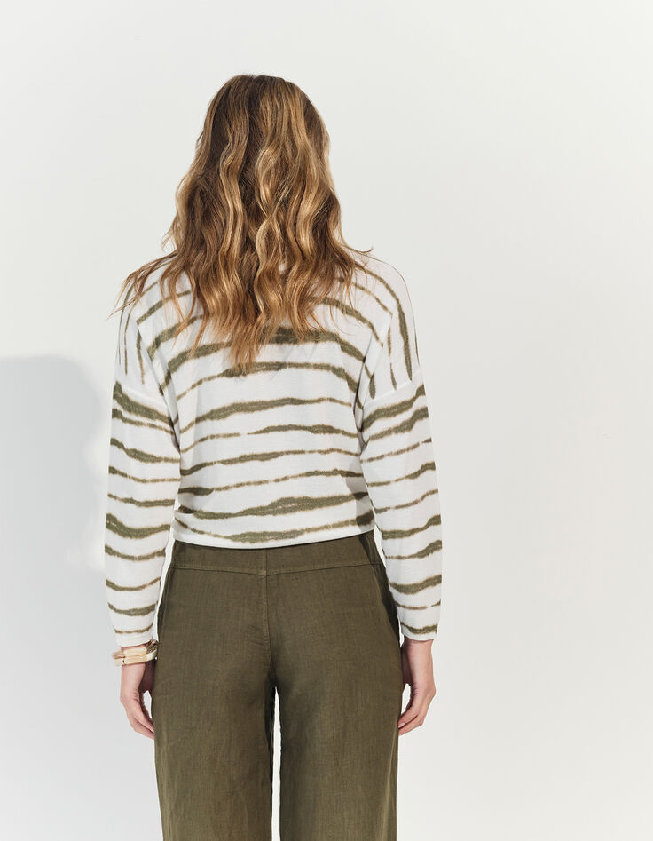 PLACIDO - Pantalon droit kaki lin certifié surteint -3