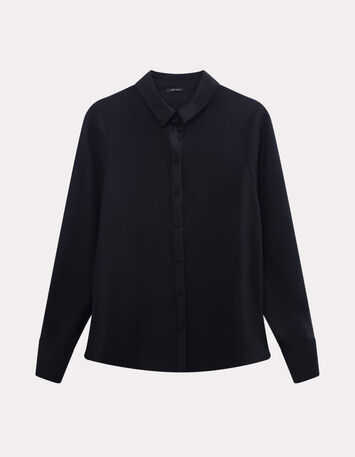 CYMONE - Chemise noire fluide polyester recyclé-1