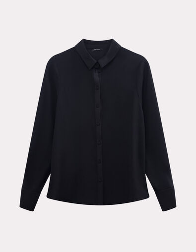 CYMONE - Chemise noire fluide polyester recyclé - One Step