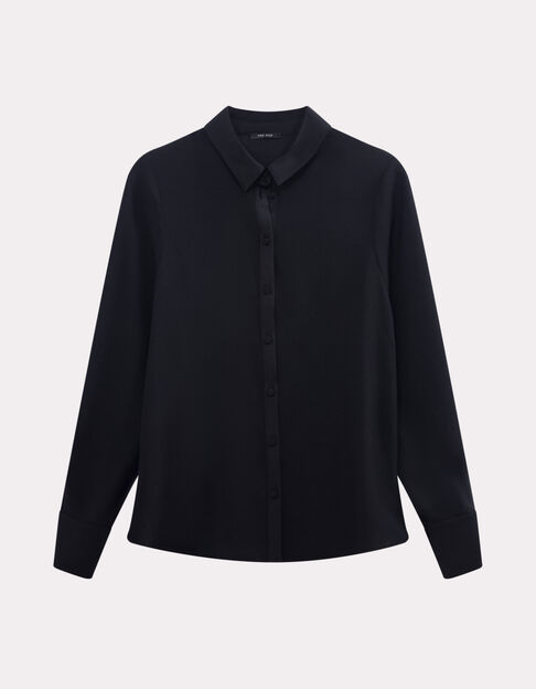 CYMONE - Chemise noire fluide polyester recyclé - One Step