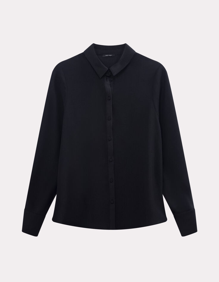 CYMONE - Chemise noire fluide polyester recyclé-1