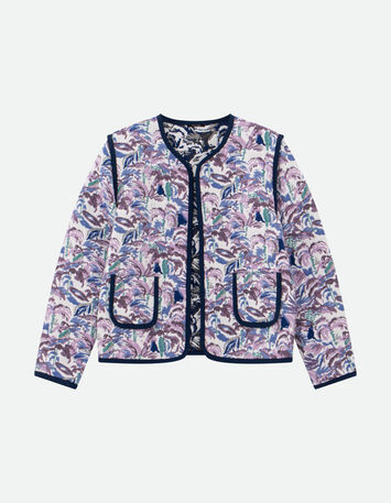 DORES - Blouson réversible écrue jacquard motif écume-7