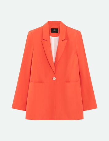 VARMA - Veste de costume corail mi-longue-5