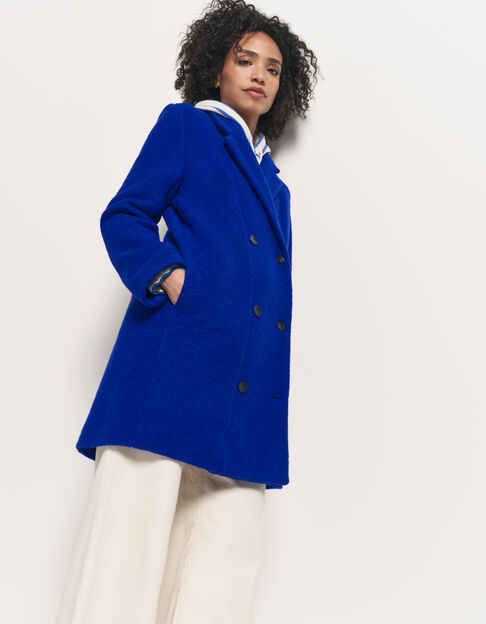 DATURA - Manteau bleu laine bouillie - One Step