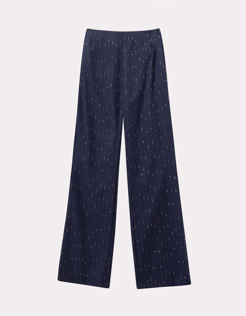 PIERS - Pantalon de tailleur marine rayures lurex - One Step