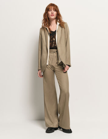 VITO - Veste de costume beige rayures tennis lurex-7