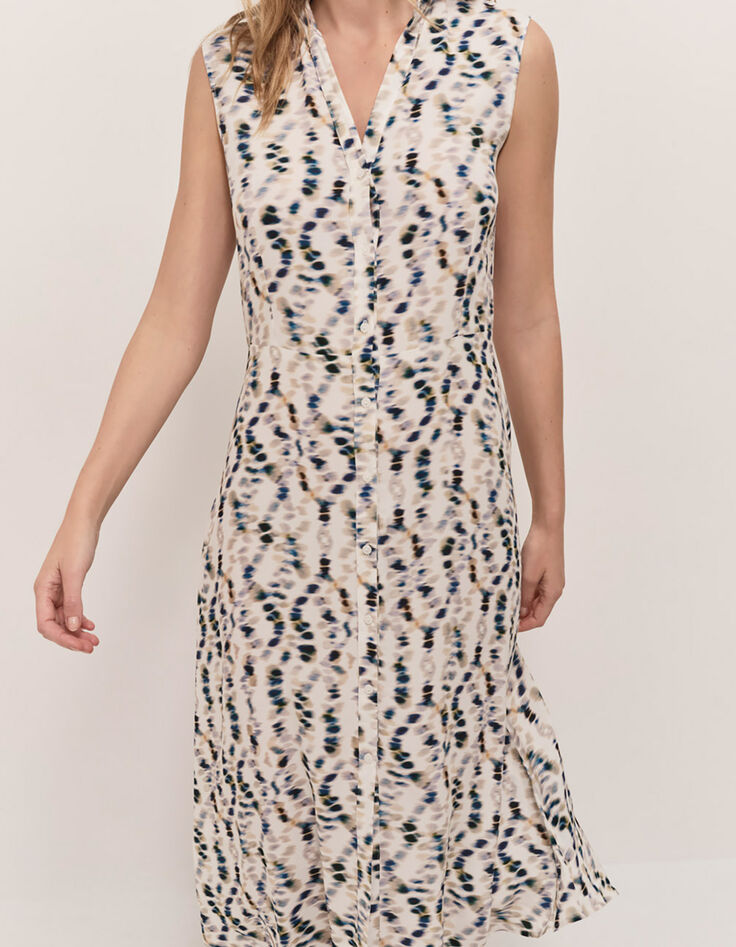ROXY - Robe chemise longue écrue à imprimé-4 ROXY - Robe chemise longue écrue à imprimé-4