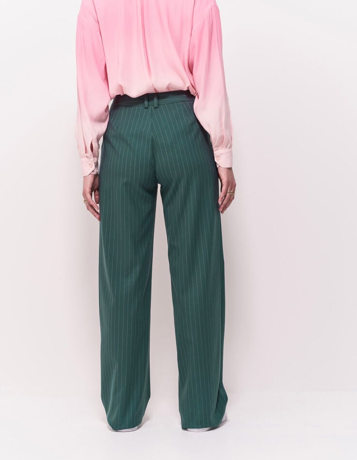 PALMA - Pantalon de costume vert motif rayures tennis-3 PALMA - Pantalon de costume vert motif rayures tennis-3