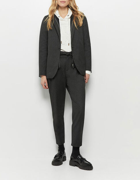PLATON - Pantalon anthracite néo-battle à motif pois - One Step