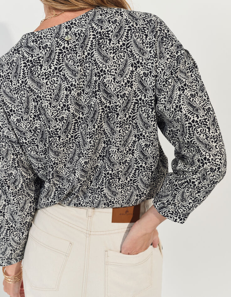CERES - Blouse noire Lenzing™ Ecovero™ néo cachemire -3