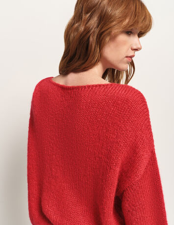 TIARA - Pull rouge tricot-3