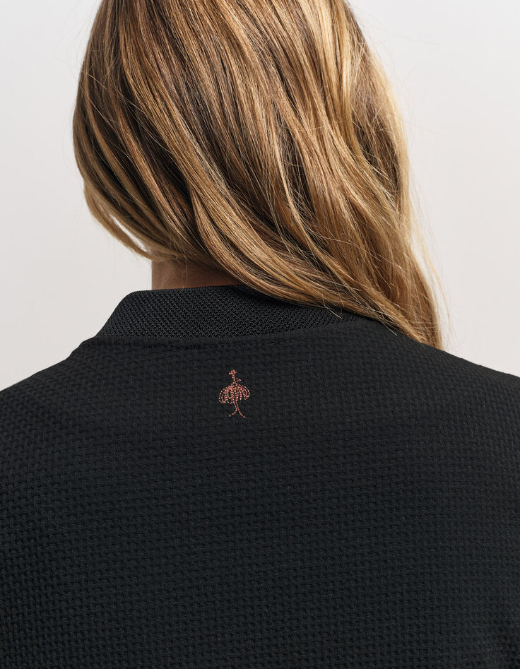 MORTON - Cardigan noir maille fantaisie forme bomber-6 MORTON - Cardigan noir maille fantaisie forme bomber-6