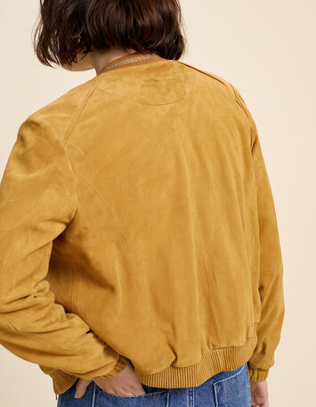 DEEPA - Bomber épices en cuir velours-3