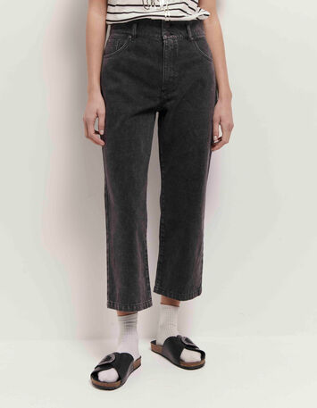 LE CHRISSY - Jean droit medium grey 7/8ème denim waterless-2