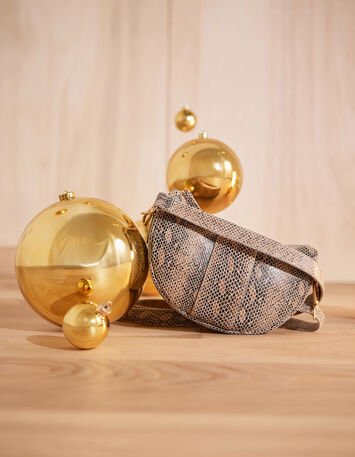 ALMA - Sac besace marron cuir certifié effet python-7