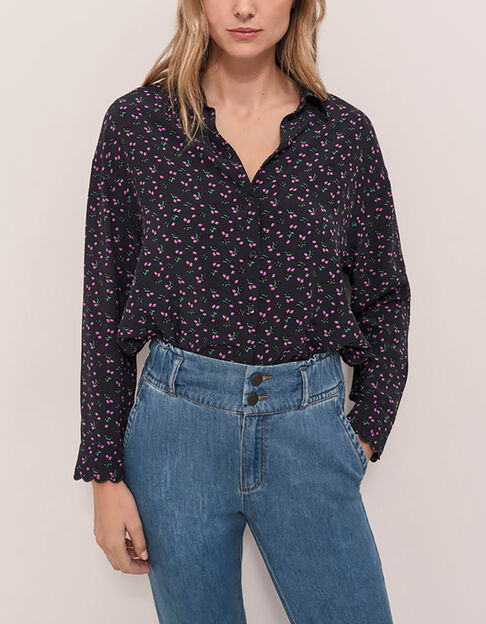 CORIE - Chemise marine à imprimé floral arty - One Step