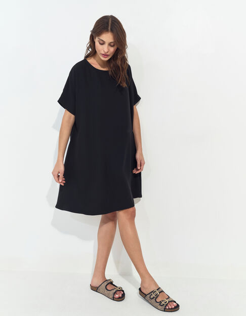 RIOM - Robe noire ample polyester recyclé  - One Step