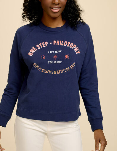 MIKASI - Sweat marine à message - One Step