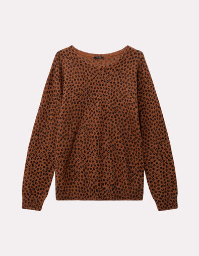 TANAGA - Pull camel tricot motif néo-fauve - One Step