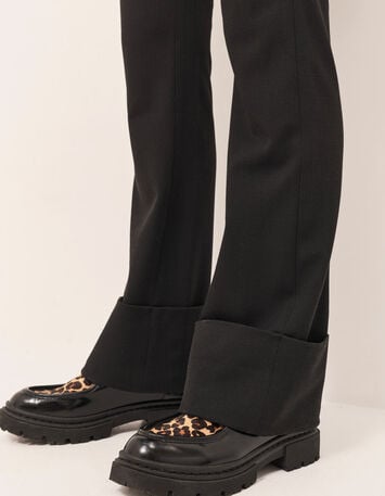 PACHY - Pantalon de costume noire avec larges revers-3 PACHY - Pantalon de costume noire avec larges revers-3