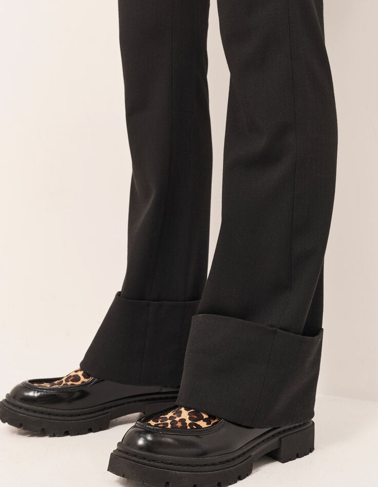 PACHY - Pantalon de costume noire avec larges revers-3 PACHY - Pantalon de costume noire avec larges revers-3