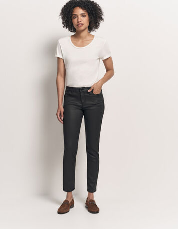 LE INDI - Slim push-up noir enduit-1