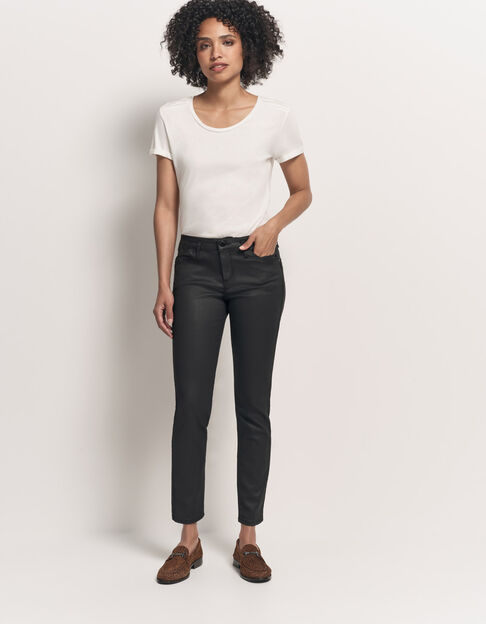 LE INDI - Slim push-up noir enduit - One Step