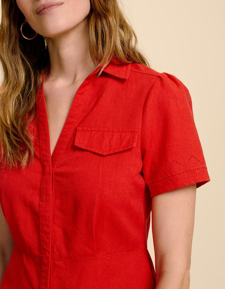 REEF - Robe cerise en coton lin-4