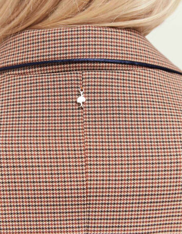 VALERIA - Veste de costume acajou à motif pied-de-poule-4