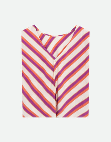 CANDI - Top &eacute;cru motif rayures r&eacute;versible devant/dos-5