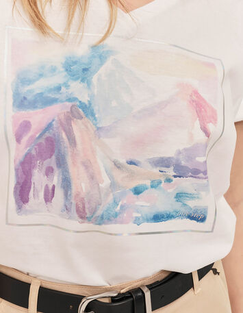 MARCO - T-shirt écru visuel aquarellé-2