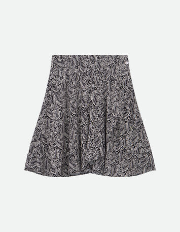 JAGUA - Jupe courte noire Lenzing Ecovero n&eacute;o cachemire-5