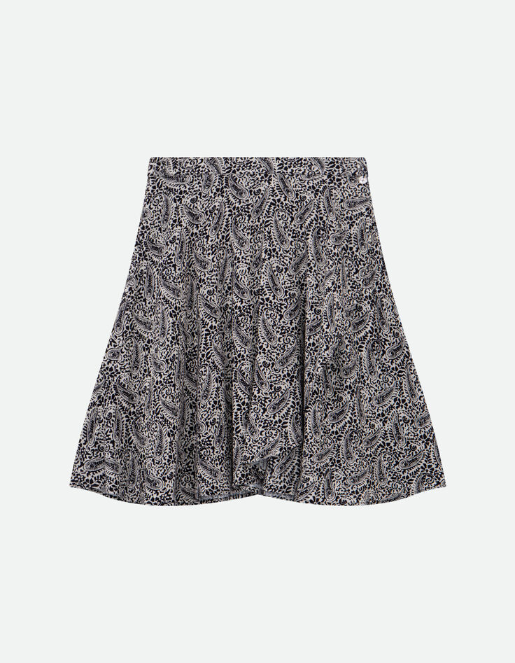 JAGUA - Jupe courte noire Lenzing Ecovero n&eacute;o cachemire-5