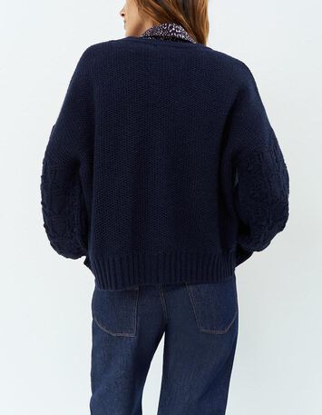 TROPIC - Cardigan marine en tricot-3