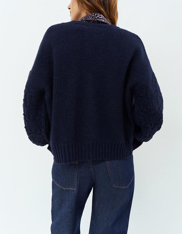 TROPIC - Cardigan marine en tricot-3